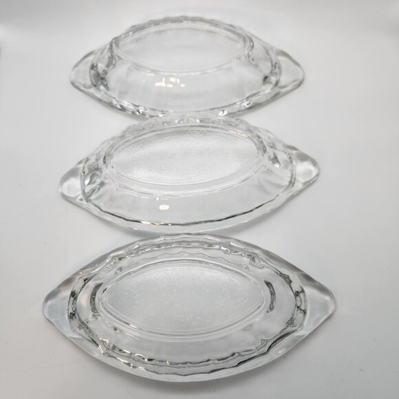 Vintage Glass Ice Cream Sundae Banana Split Clear Boat Shaped Mexico Set of 6 - Picture 5 of 6